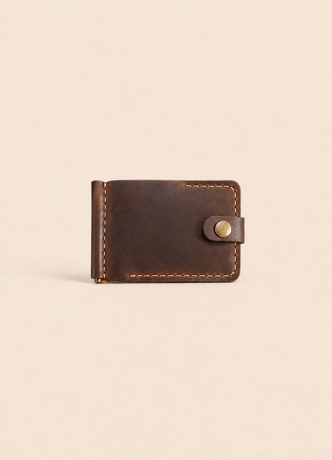 Leather Button Wallet