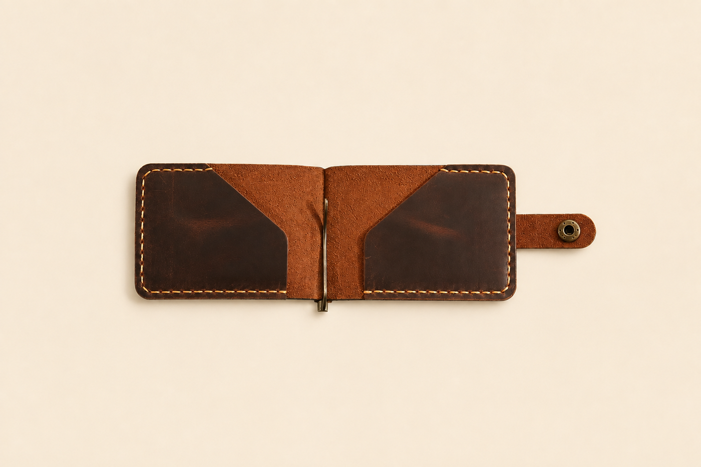 Leather Button Wallet