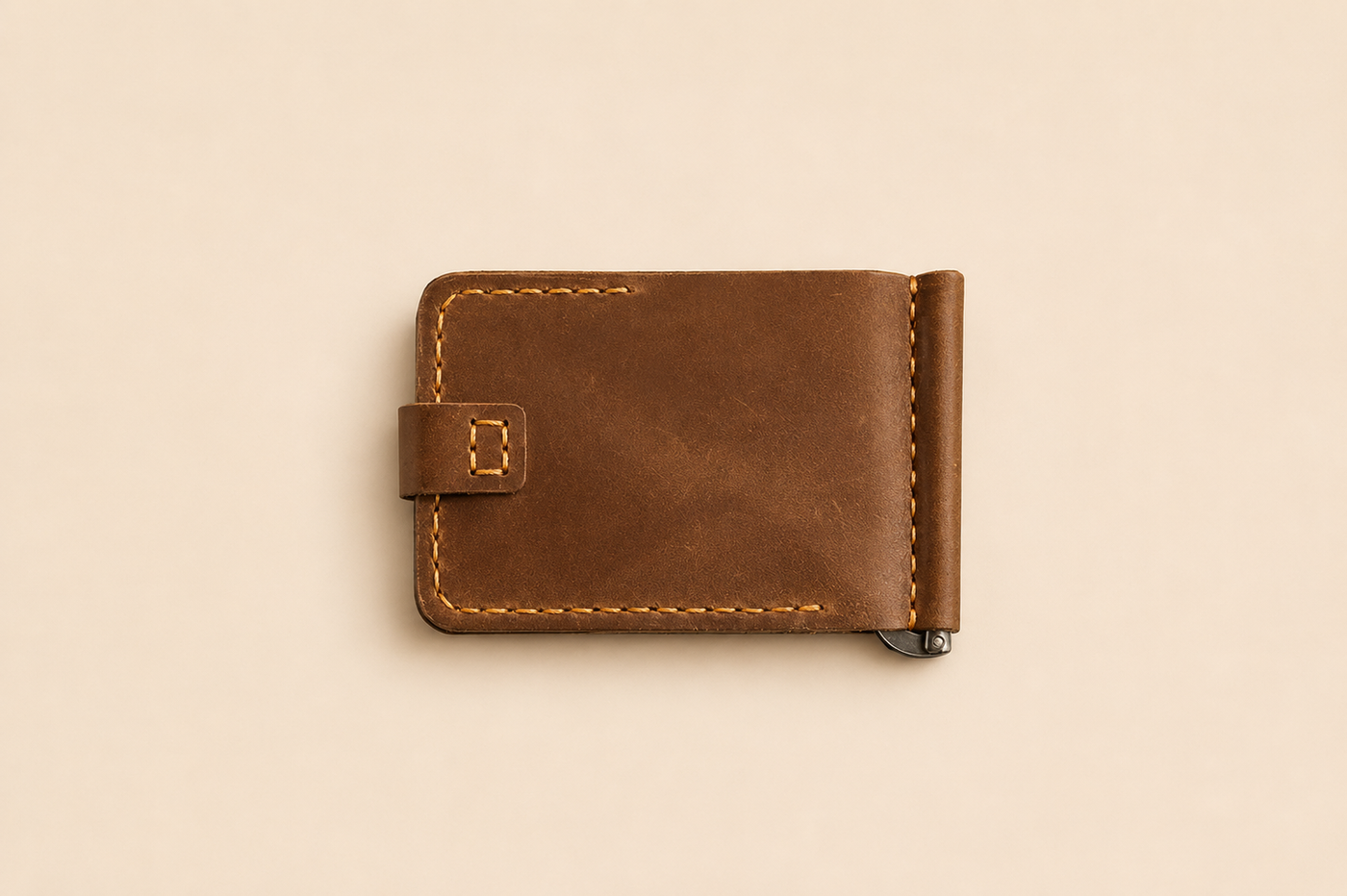 Leather Button Wallet