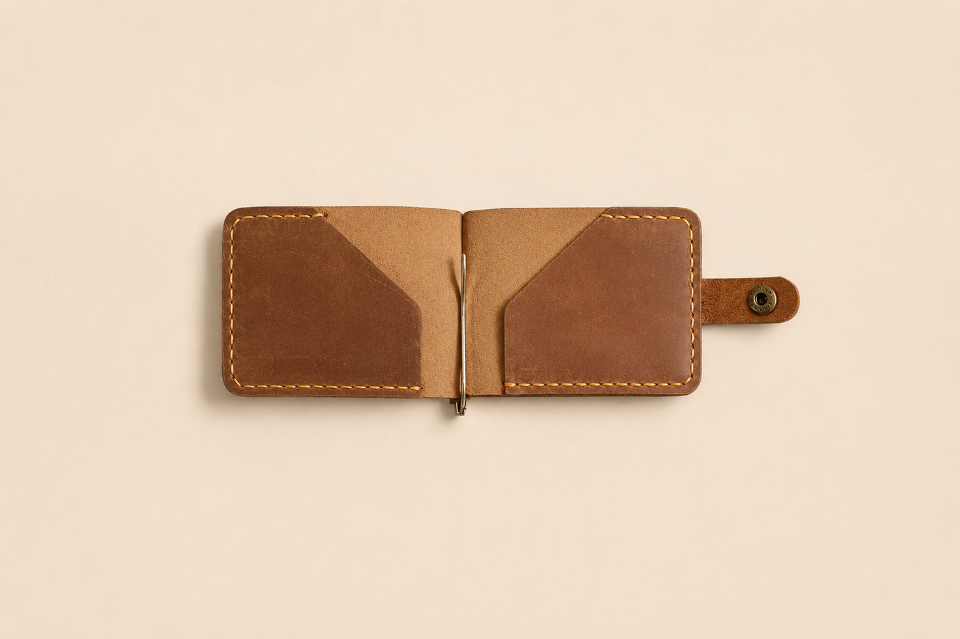 Leather Button Wallet