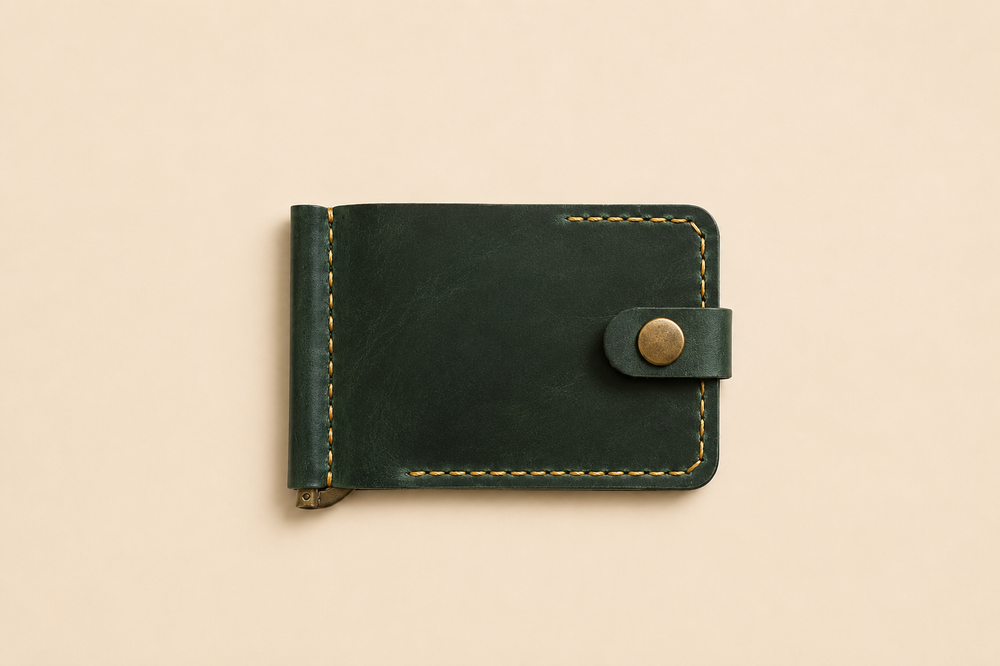Leather Button Wallet