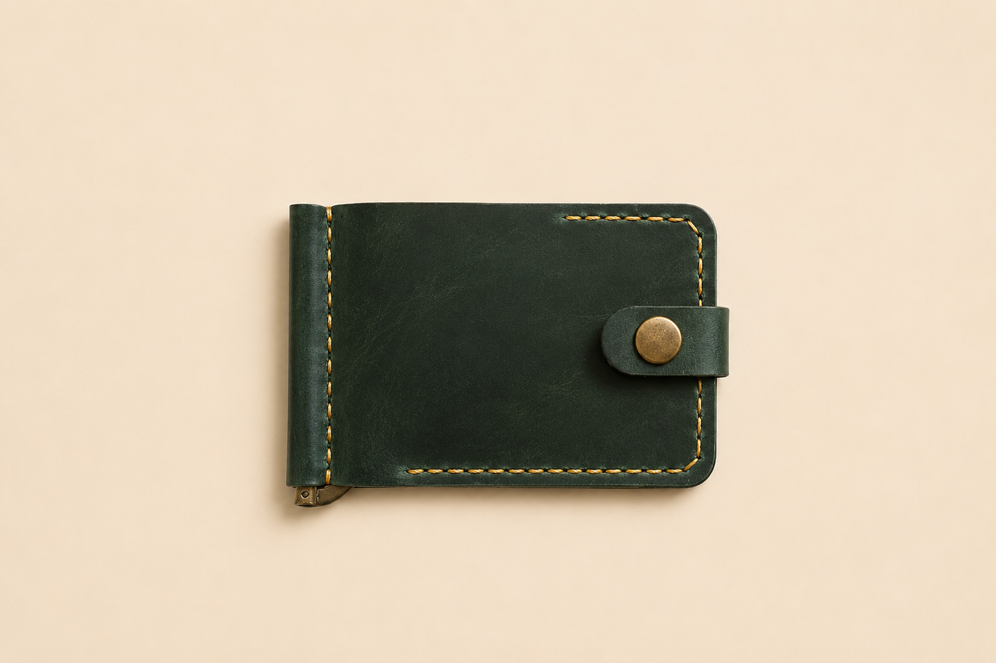Leather Button Wallet
