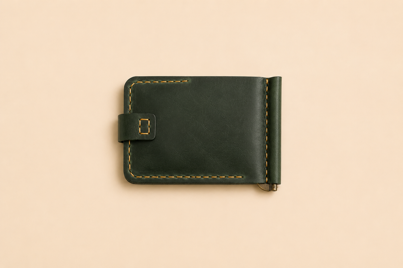 Leather Button Wallet