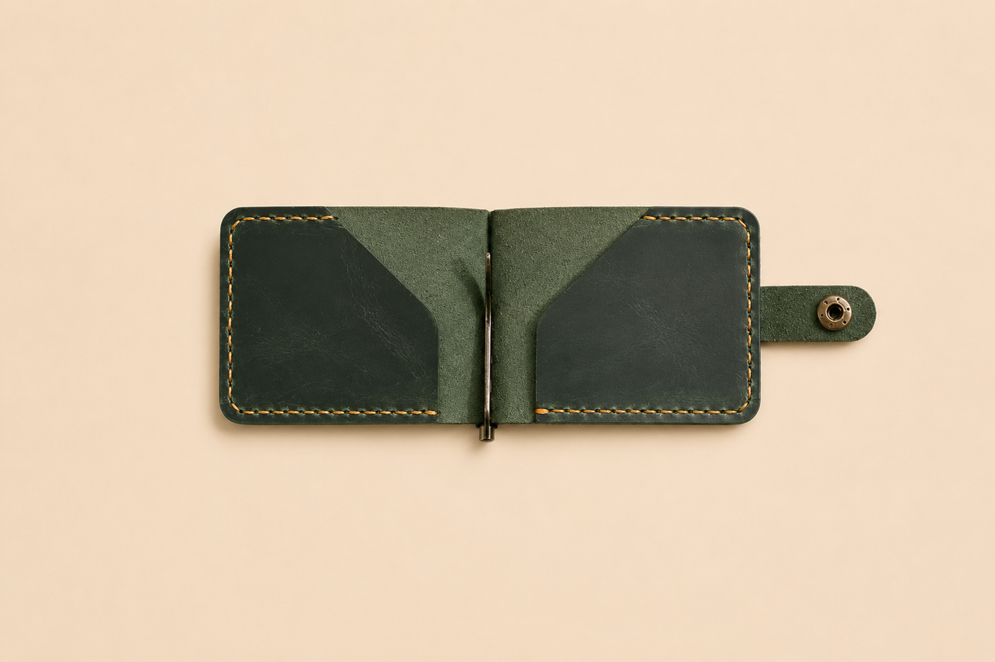 Leather Button Wallet