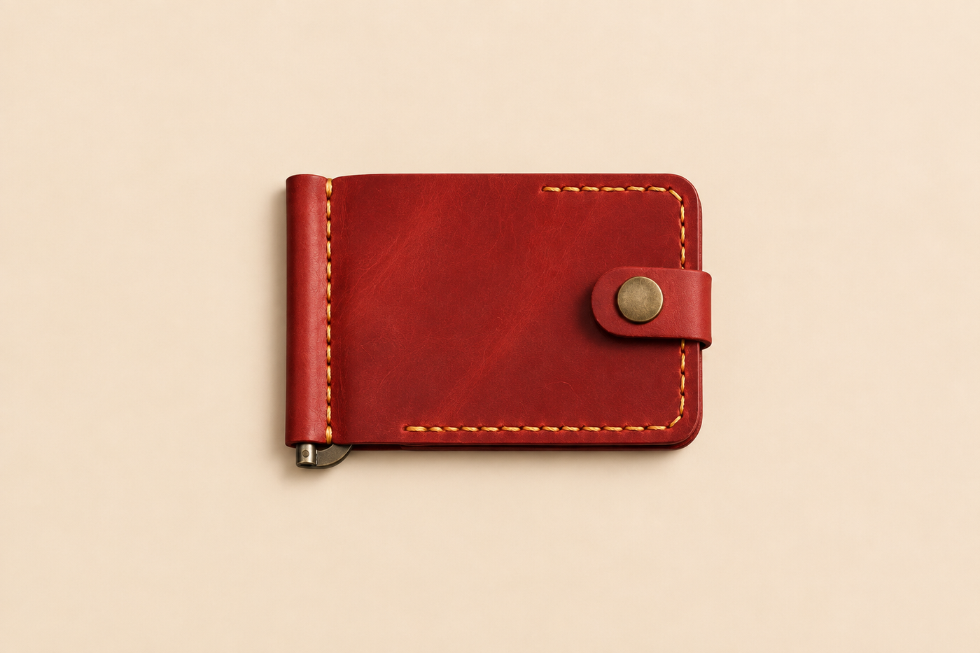 Leather Button Wallet