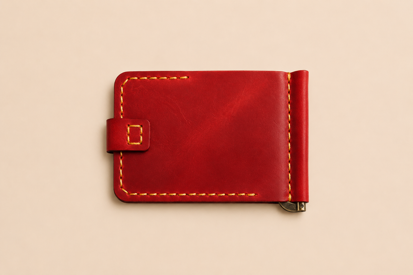 Leather Button Wallet