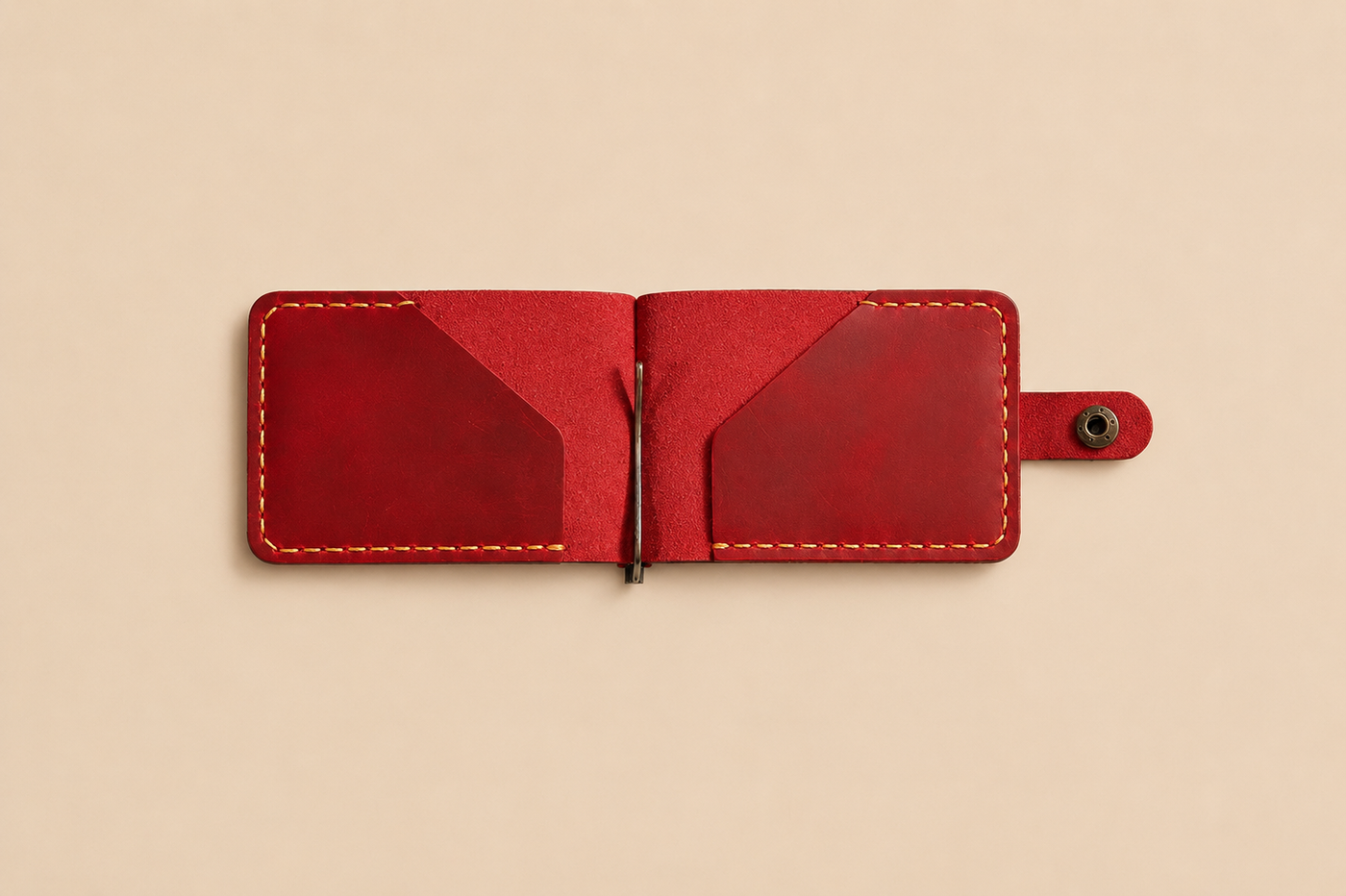 Leather Button Wallet